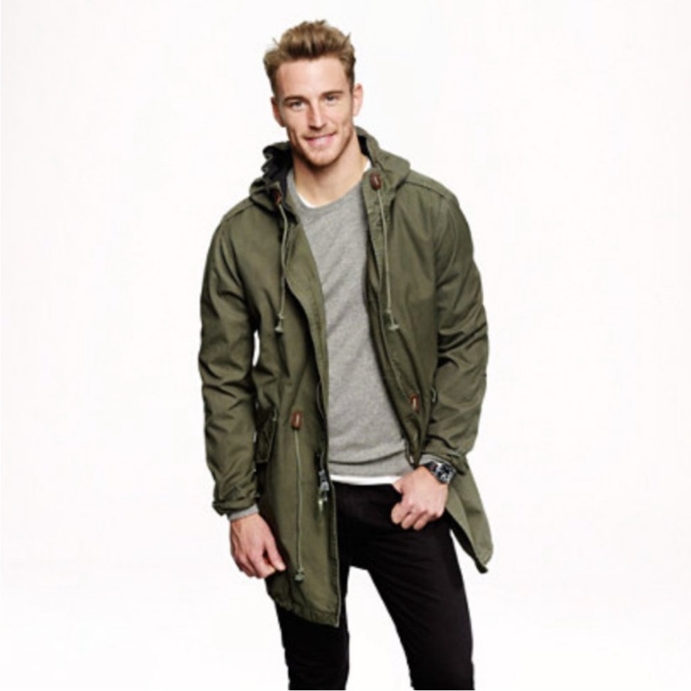 J. Crew Fishtail Parka in Hunter Green 100% Cotton